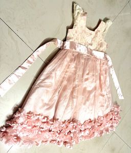 Beautiful Pink Lace Flower Girl Dress