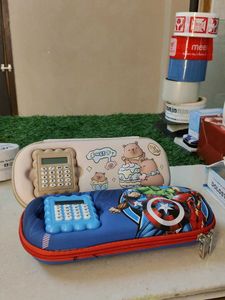 Cute Teddy & Marvel Pencil Cases with Calculators