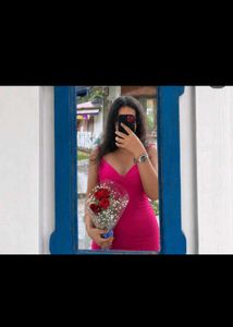 Hot Pink Bodycon Midi Dress