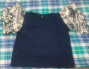 Paralians Crop Top For Women (Navy Blue, M)