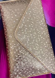 Gold Textured Clutch Bag