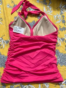 Amante Pink Halter Tankini Top