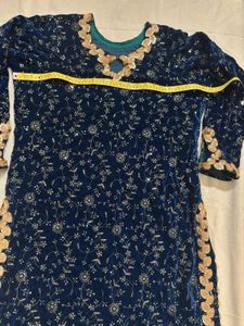 Premium Velvet Suit Set with Embroidery Sequence