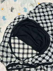 Trendy Black &amp; White Checkered Tank Top