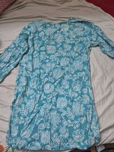 blue kurti, cotton blend
