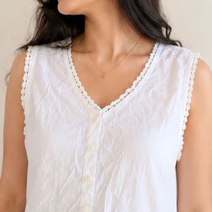 Cozy White Cotton Pajama Set