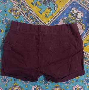 Maroon denim Shorts
