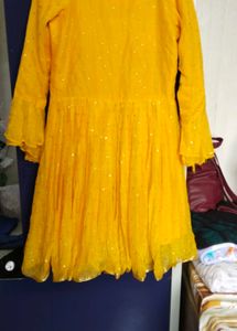 Vibrant Yellow Sequined Kurta