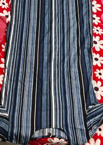Black and white Striped Kurta top