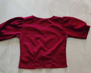 brand new Maroon Top with Butterfly Embellishments
