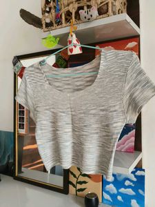 knitted Marled Crop Top