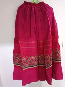 Vibrant Pink Long Ethnic Skirt