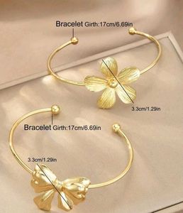 Chic Gold-Tone Flower &amp; Bow Bangles