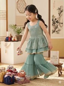 kids Flowy Pleated Palazzo dress