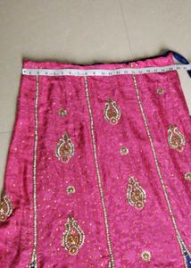 Royal Blue &amp; Pink Embroidered Lehenga
