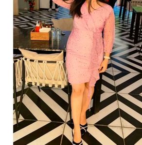 Sparkly Wrap Dress with Ruffles