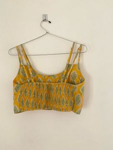 Yellow Printed Bralette Top
