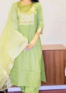 Elegant Light Green Kurta Set with Dupatta
