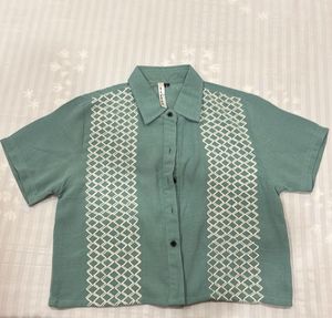 Stylish Embroidered Cropped Shirt