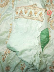 Elegant Mint Green Embroidered Lehenga Skirt