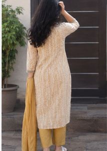 Elegant Beige Kurta Set with Dupatta