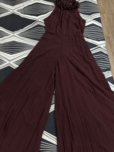 Stylish Brown Jumpsuit with Butterfly Belt