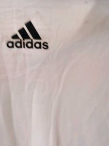 Adidas White Polo Shirt with 3 Stripes