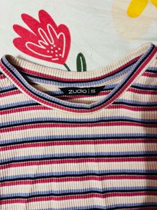 Striped Ribbed Tee