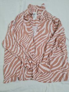 h&m Zebra Print Button-Up Shirt