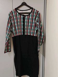 Checkered Long Sleeve Dress