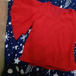 Womens Red Crop Top