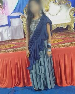 Elegant Blue Embellished Ethnic Gown