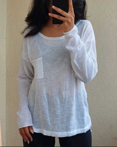 Sheer White Long Sleeve Top