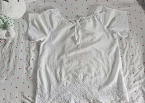 Chic White Eyelet Top