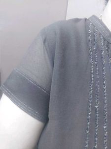 Beautiful Coffee Brown chiffon top+dupatta