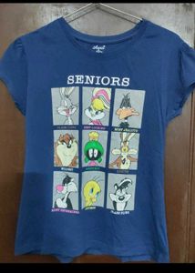 combo of 2 Red Embellished top and cartoon tshirt
