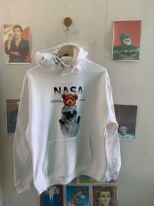 White NASA Bear Hoodie