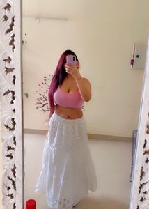 Chic White Embroidered Maxi Skirt with top