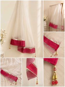 Premium Off White Net Floral Embroidered Lehenga