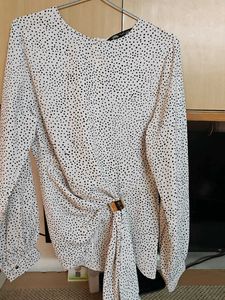 Stylish Polka Dot Wrap Top