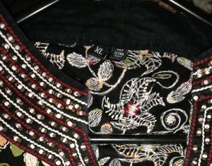 Embroidered beaded Black Floral Kurti
