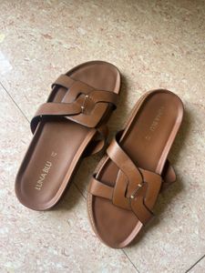 Stylish Brown Slide Sandals