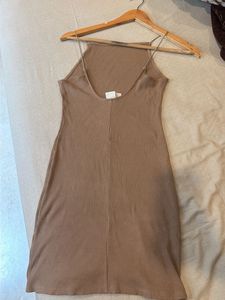 Ribbed Knit Square Neck Mini Dress