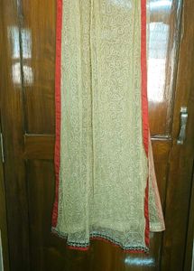 Beautiful Red &amp; Black Embroidered anarkali