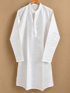 Ivory Pure White - Ethnic Kurta Pyjama Set