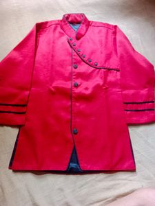 Vibrant Red Kurta Jacket
