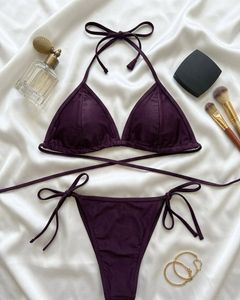 Dark Purple Bikini Set