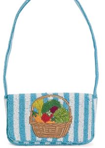 Beaded Fruit Basket Shoulder Bag