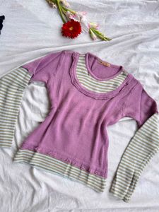 Lavender Layered Ruffle Pullover