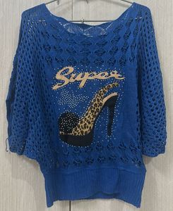 Blue Knit Top